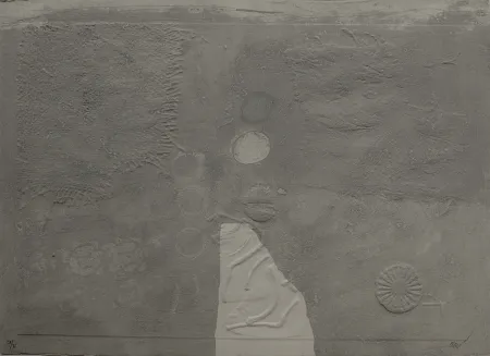 Gravura Clavé - Gaufrages sur fond bleu