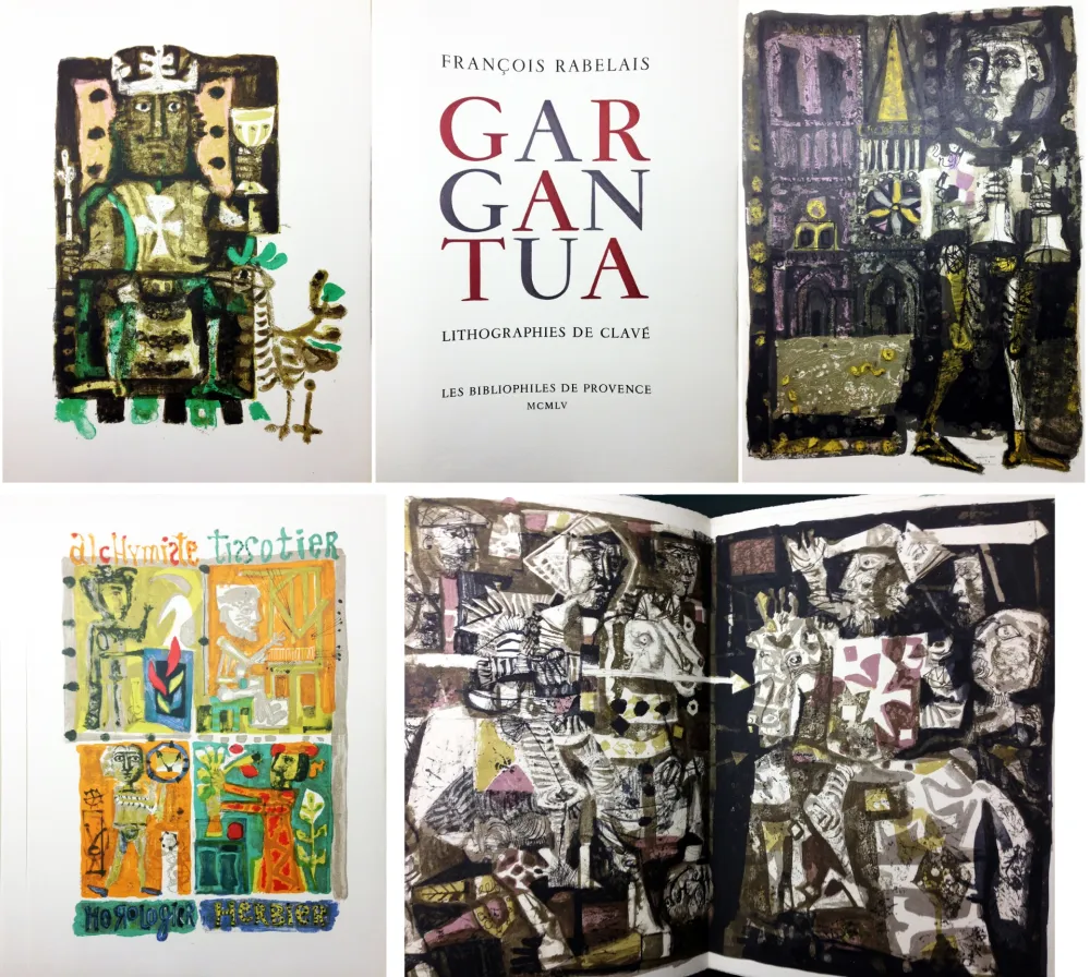 Livro Ilustrado Clavé - Rabelais. GARGANTUA. 61 lithographies originales de Clavé (1955)