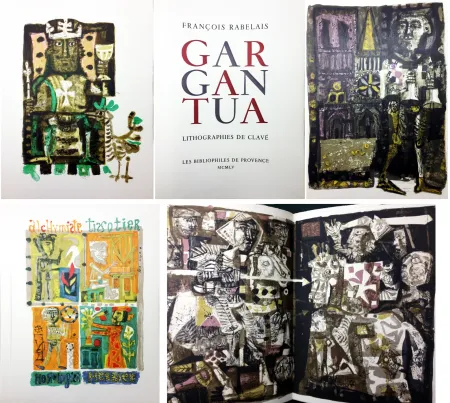 Livro Ilustrado Clavé - Rabelais. GARGANTUA. 61 lithographies originales de Clavé (1955)