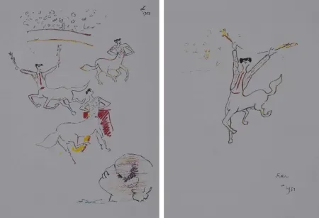 Litografia Cocteau - Centauros taurinos