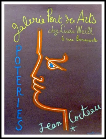 Litografia Cocteau - Galerie Pont des Arts chez Lucie Weill - POTERIES