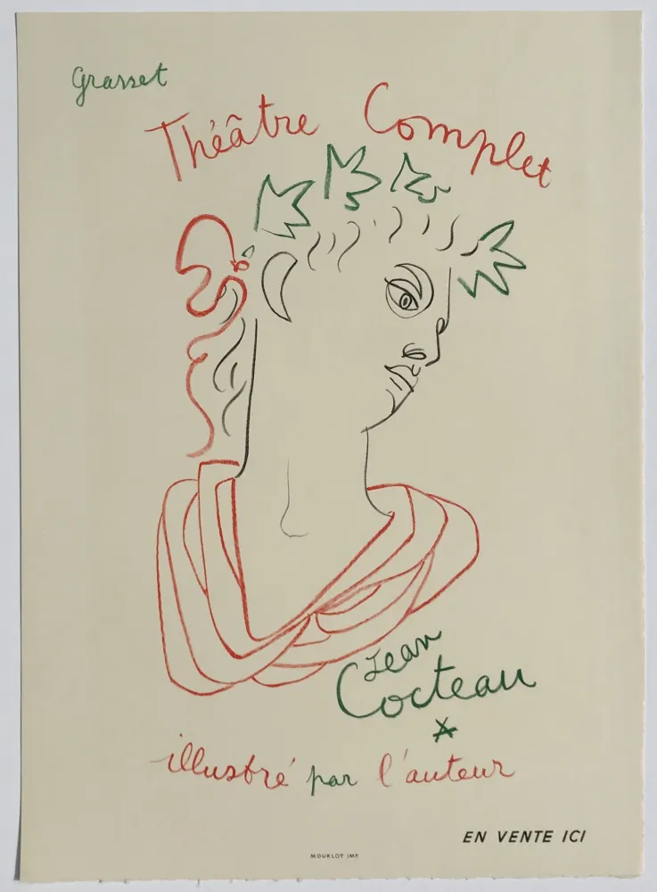 Litografia Cocteau - Grasset Theatre Complet
