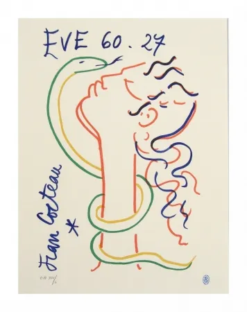 Litografia Cocteau - Hommage à Jean Cocteau