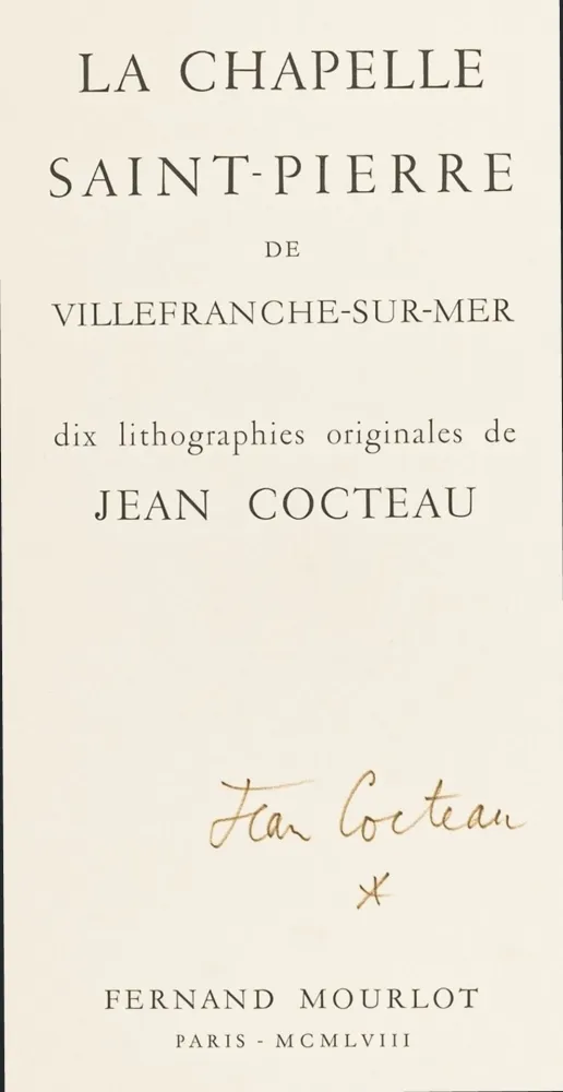 Livro Ilustrado Cocteau - La Chapelle Saint-Pierre de Villefranche-sur-Mer, Mourlot 1958