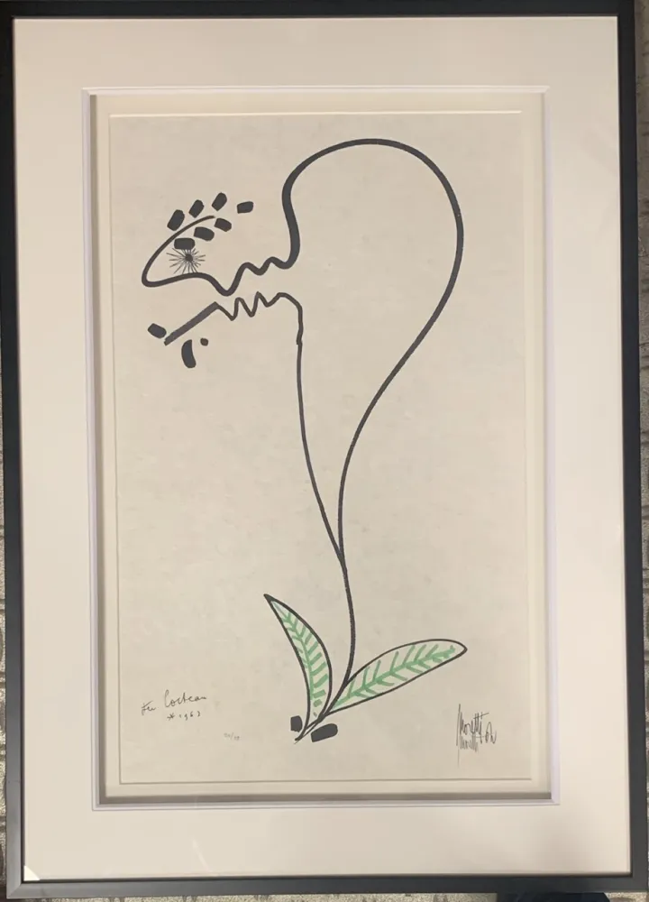 Litografia Cocteau - La fleur