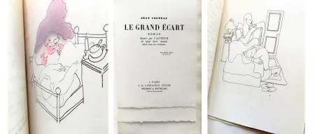 Livro Ilustrado Cocteau - LE GRAND ÉCART. Roman illustré par l'auteur de vingt deux dessins dont onze en couleurs.