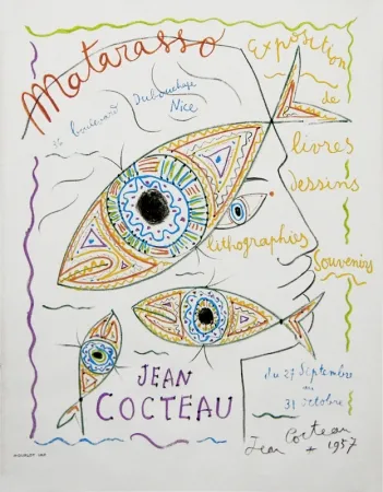 Litografia Cocteau - Matarasso (Gallery exhibition poster)