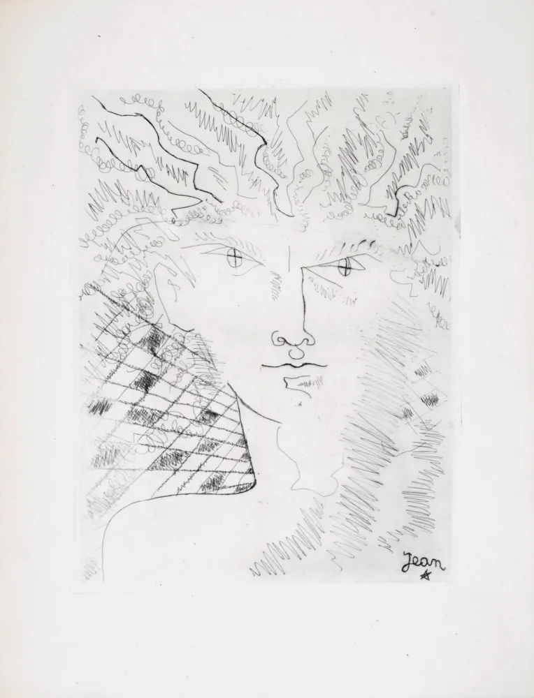 Água-Forte Cocteau - Portrait surréaliste, 1946