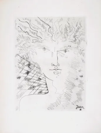 Água-Forte Cocteau - Portrait surréaliste, 1946