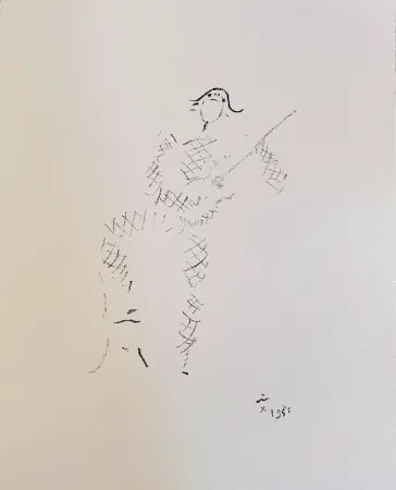 Litografia Cocteau - Sous le manteau de feu