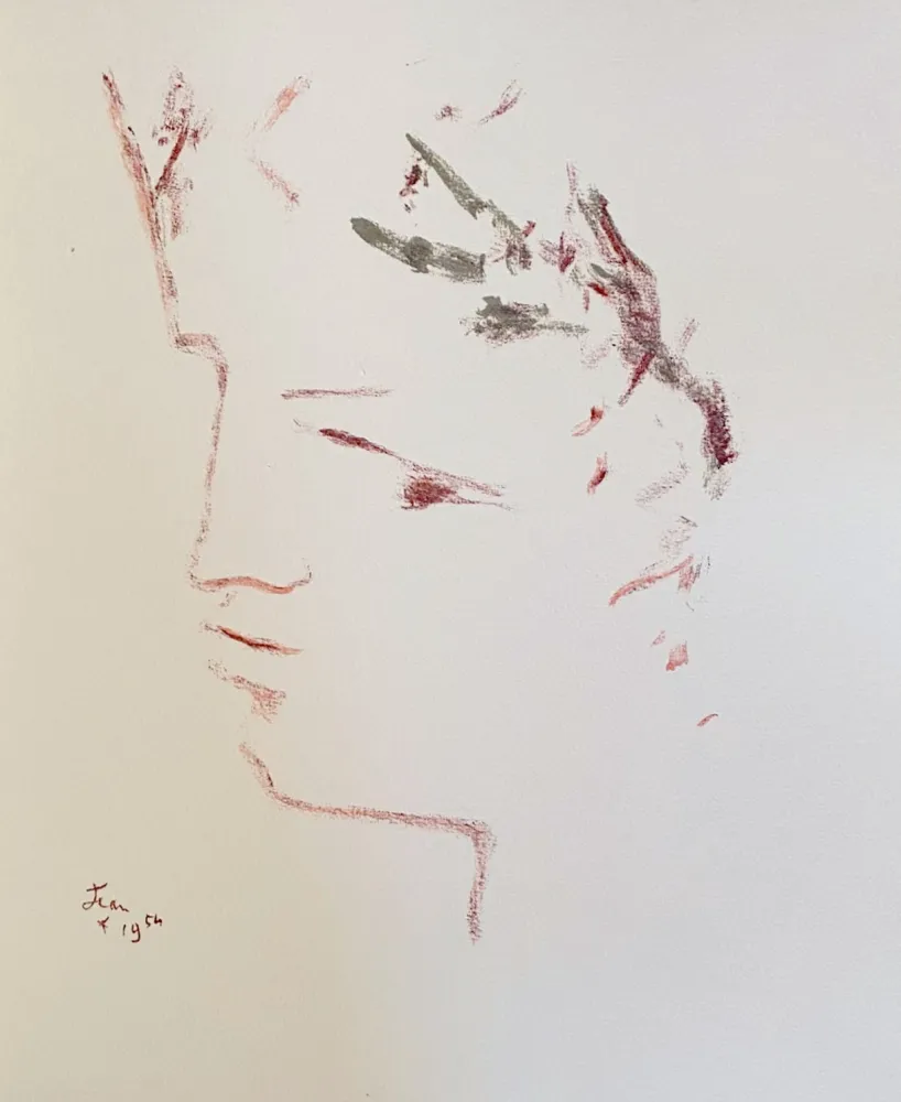 Litografia Cocteau - Sous le manteau de feu