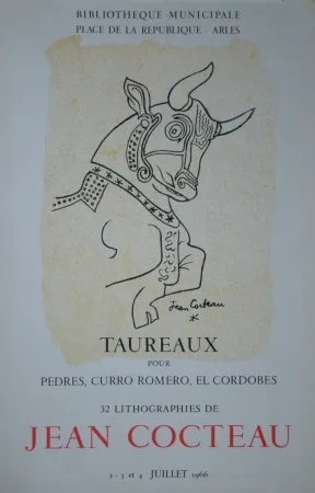 Litografia Cocteau - Taureaux
