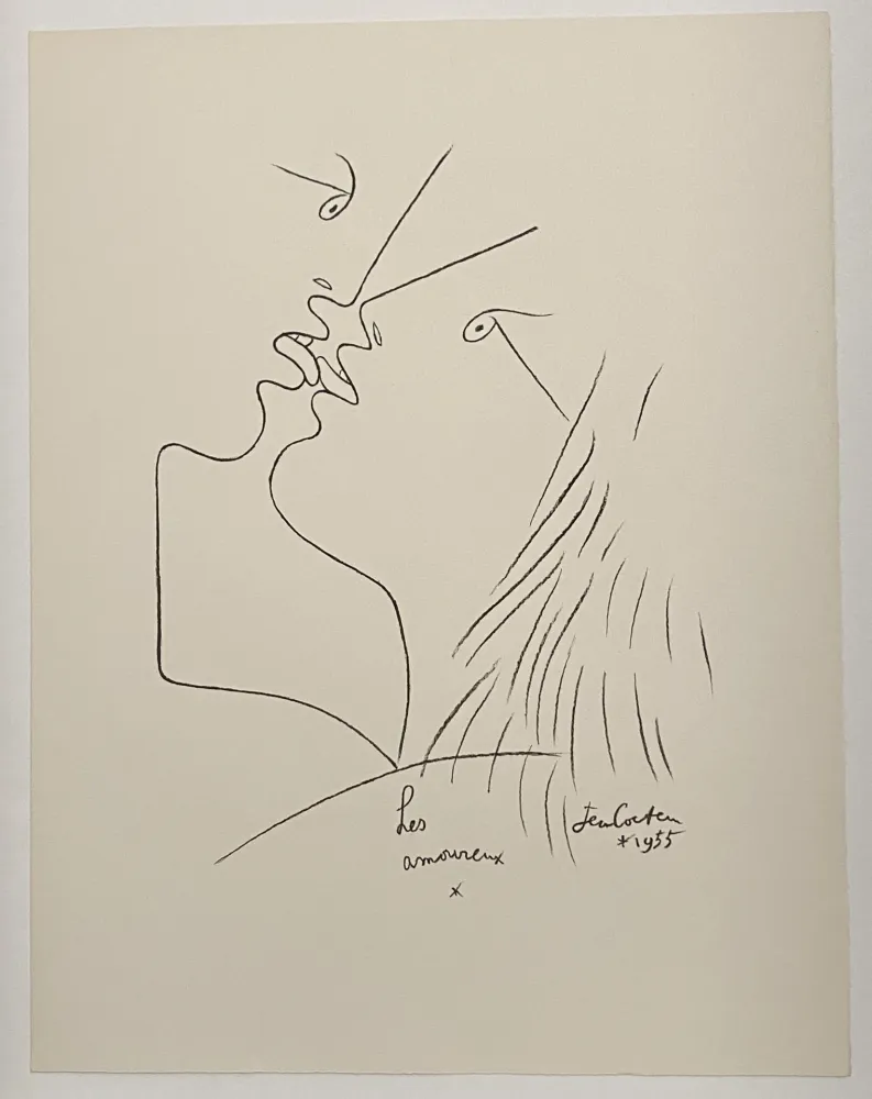 Litografia Cocteau - The Kiss, Les Amoureux