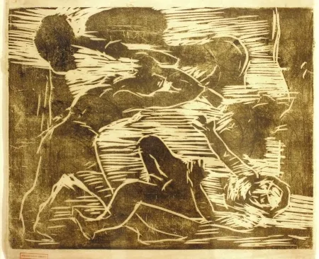 Xilogravura Corinth - Brudermord (Cain and Abel)