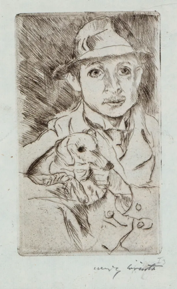 Água-Forte Corinth - Knabe mit Hund