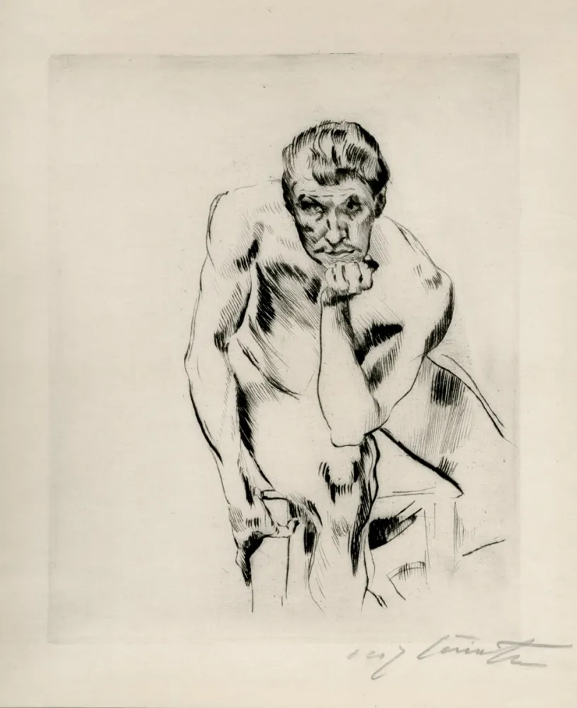 Ponta-Seca Corinth - Sitzender männlicher Akt, nachdenkend. 