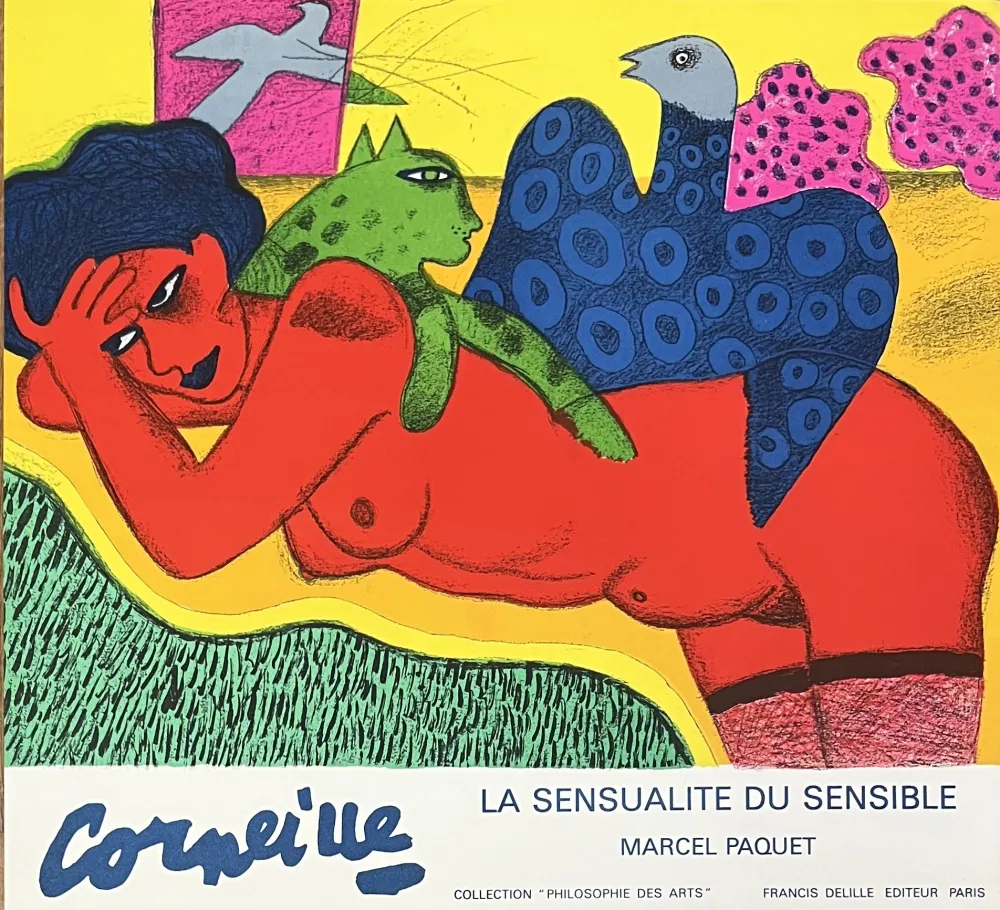 Litografia Corneille - Affiche lithographique La sensualité du sensible, 1988