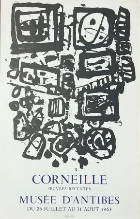 Litografia Corneille - Affiche lithographique Musée d'Antibes (Musée Picasso) 1963