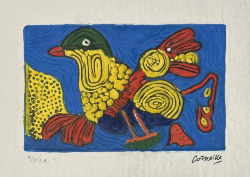 Múltiplo Corneille -  Aquagravure L'Oiseau Multicolore EA