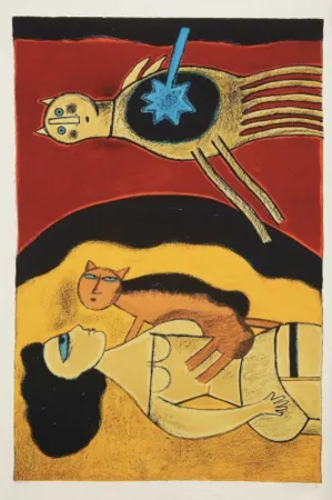 Litografia Corneille - Blauer Stern