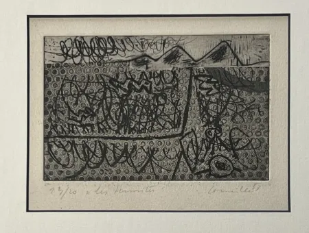 Água-Forte Corneille - Eau-forte encadrée Les termites 1953 Numéro 3/20