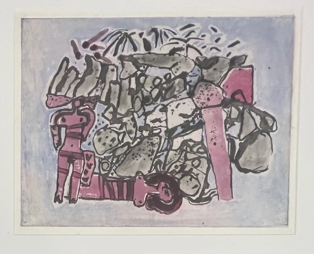 Água-Forte E Água-Tinta Corneille - Eau-forte encadrée : Lieu rupestre E/A 