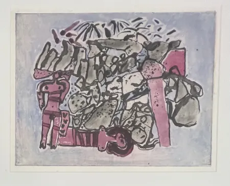 Água-Forte E Água-Tinta Corneille - Eau-forte encadrée : Lieu rupestre E/A 