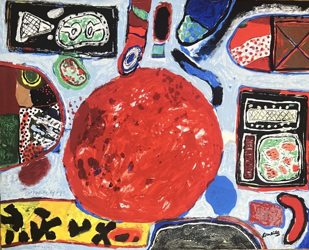 Gravura Digital Corneille - Edition 45 ex. Composition Abstraite 1964  Archives Officielles Guillaume Corneille