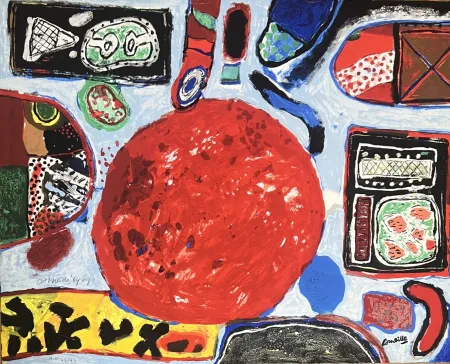 Gravura Digital Corneille - Edition 45 ex. Composition Abstraite 1964  Archives Officielles Guillaume Corneille