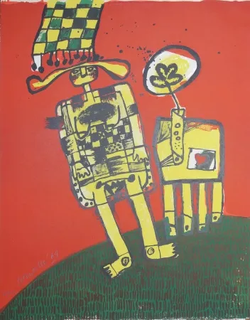 Litografia Corneille - Etè et as de coeur