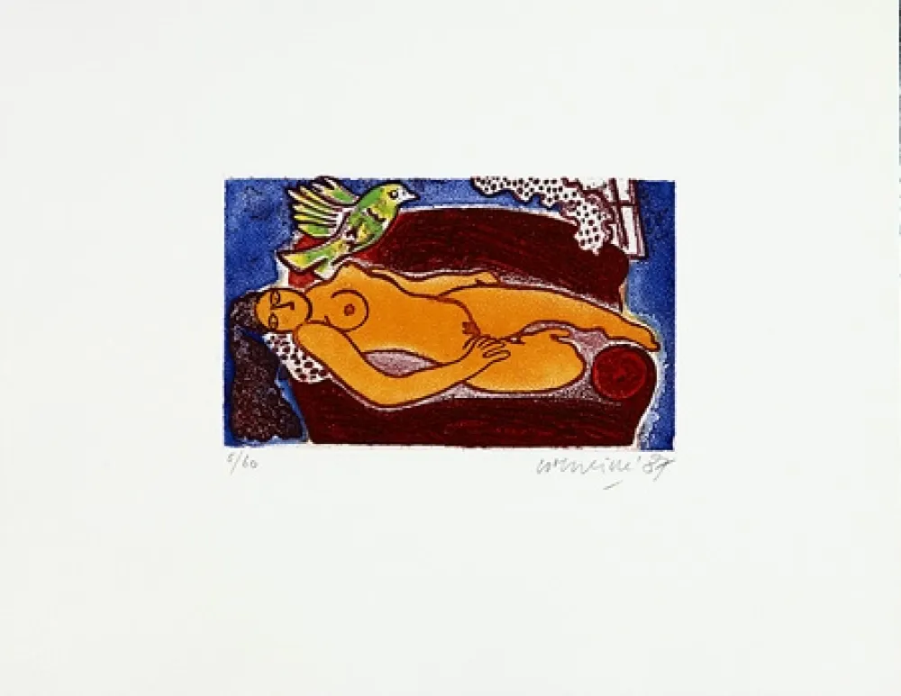 Gravura Corneille - Femme au divan rouge