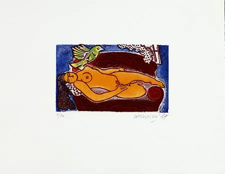 Gravura Corneille - Femme au divan rouge