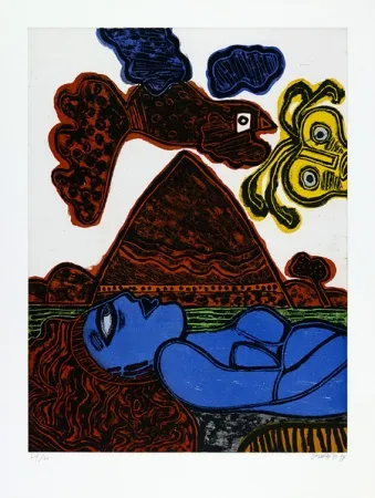 Água-Tinta Corneille - Hoggar en fête. 