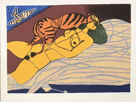 Serigrafia Corneille - Le Tigre amoureux 1987, E/A