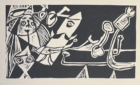 Linogravura Corneille - Linogravure Cobra La Belle d'une journée 1949