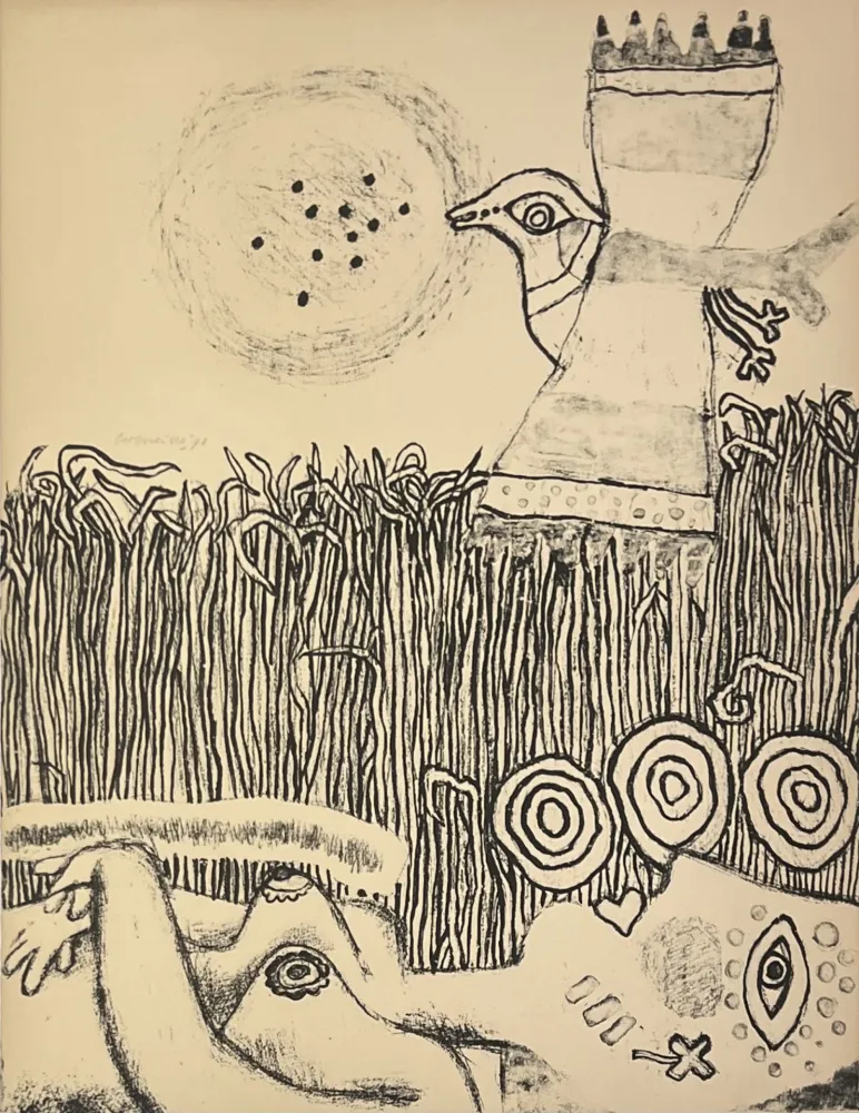 Litografia Corneille - Lithographie ancienne Herbes, 1973