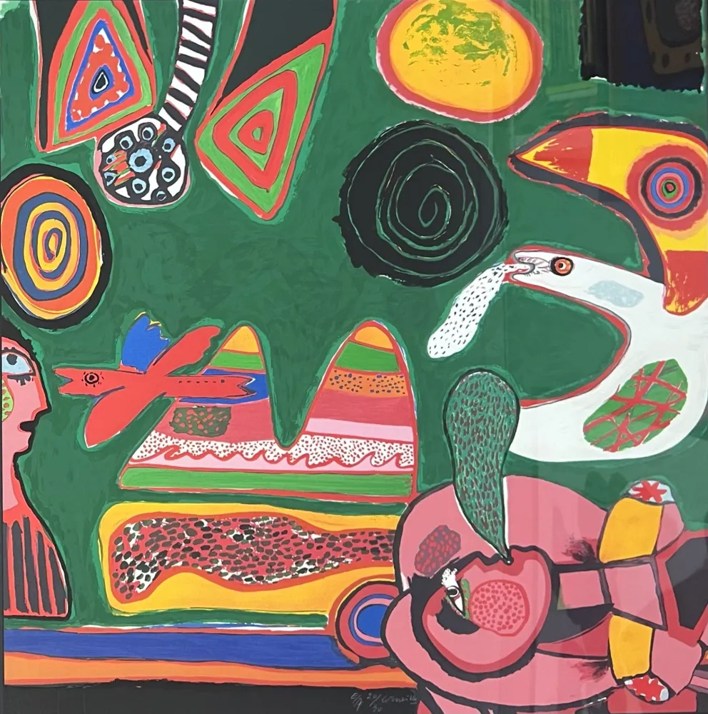 Litografia Corneille - Lithographie Bain de soleil 1997, encadrée!