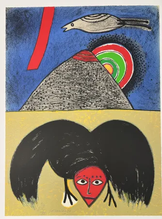 Litografia Corneille - Lithographie  Le corbeau - Hommage à Edgar Allan Poe