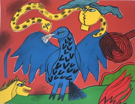 Litografia Corneille - Lithographie Mémoire de Bali, 1993