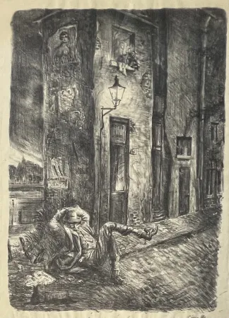 Litografia Corneille - Lithographie Petite rue dans Paris, 1943