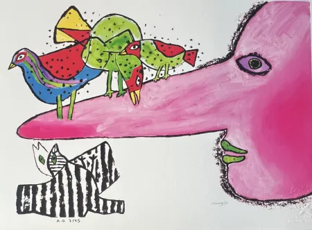 Gravura Digital Corneille -  Pinocchio 1973 Tirage numéroté 45 ex AO