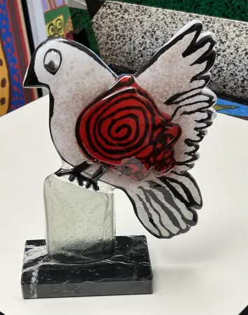 Múltiplo Corneille - Sculpture en verre « Oiseau de Paradis » - signée à la main EA 1/1