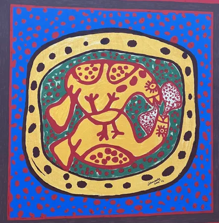 Sem Técnica Corneille - Sérigraphie sur toile Love Birds, E/A- Encadrée