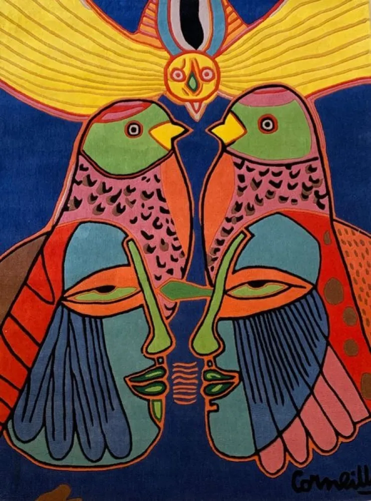 Múltiplo Corneille - Tapis Splendeurs des Tropiques - Tapis d'artiste avec certificat