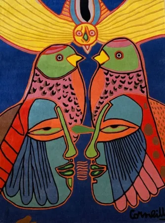 Múltiplo Corneille - Tapis Splendeurs des Tropiques - Tapis d'artiste avec certificat