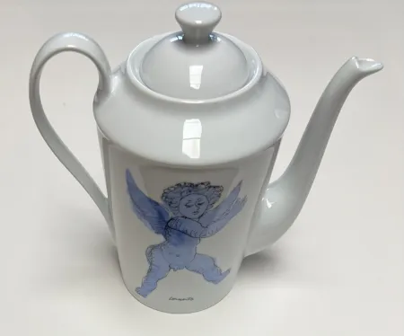 Cerâmica Corneille - Théière L'Ange d'après Rubens, en porcelaine de Limoges