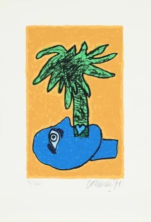 Serigrafia Corneille - Trilogie tropicale (bleue)