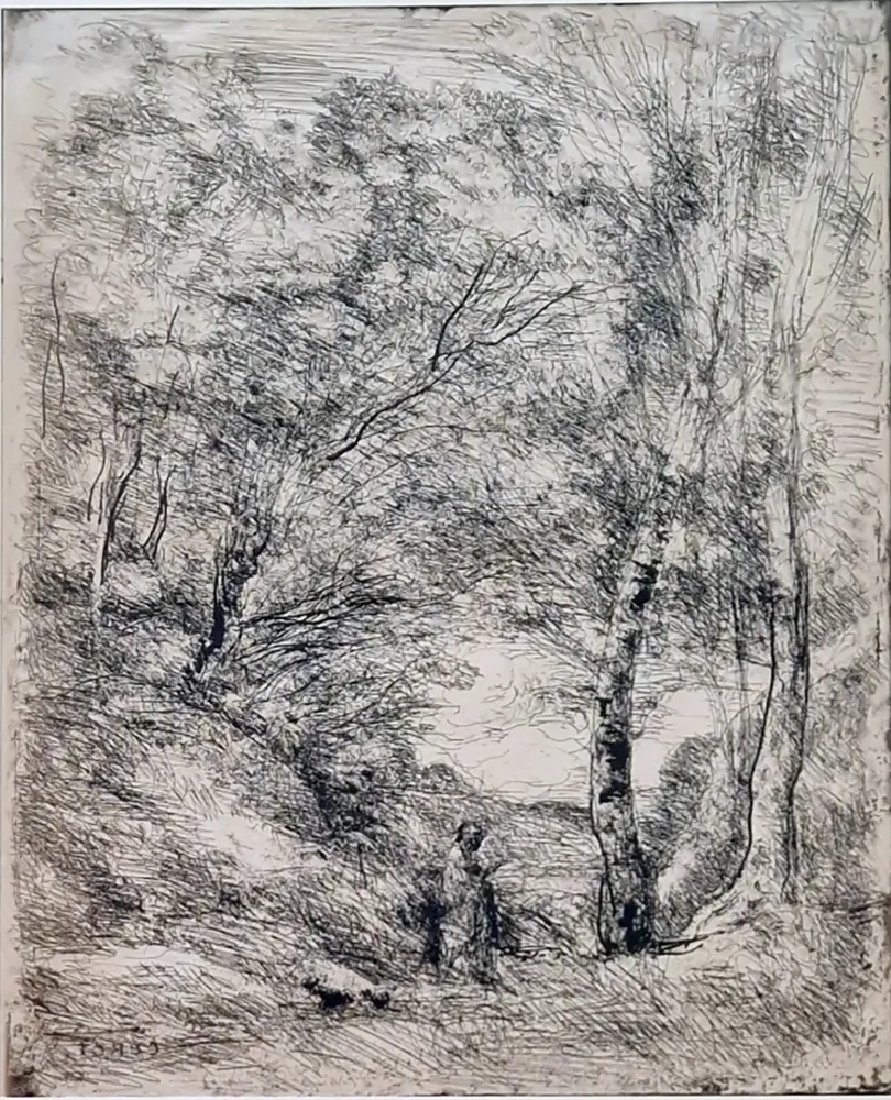 Gravura Corot - Les jardins d'Horace