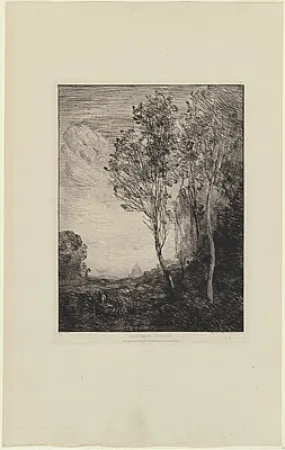 Gravura Corot - Souvenir d'Italie, in 