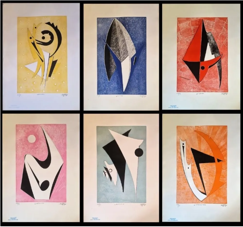 Gravura Cortelazzo - Vita, Nascita, Forza, Intelligenza, Amore, Destino